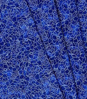 Fabric Traditions Blue Floral Cotton Fabric by Keepsake Calico