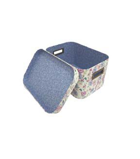 14 Floral on White Oval Box With Cut Out Handles by Place & Time