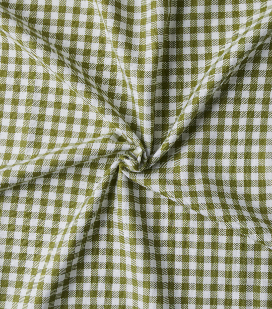 Eddie Bauer Green Yarn Dyed Checkered Cotton Fabric
