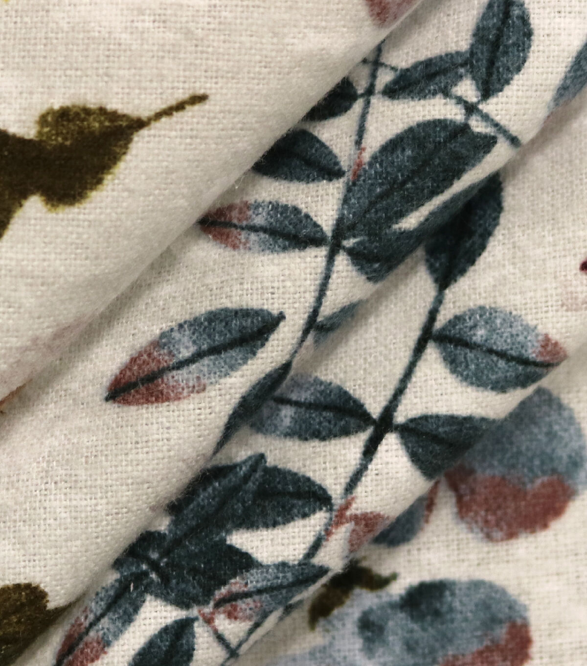 Leaves Beige Super Snuggle Flannel Fabric