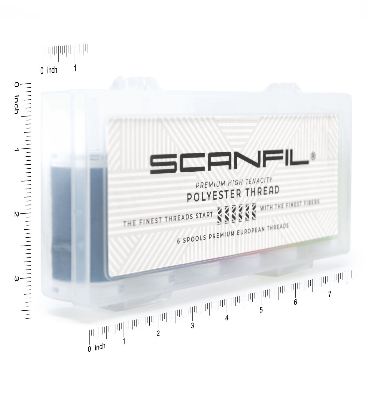 SCANFIL Premium Polyester No. 100 Thread 500 Yds 6ct and Box Costume