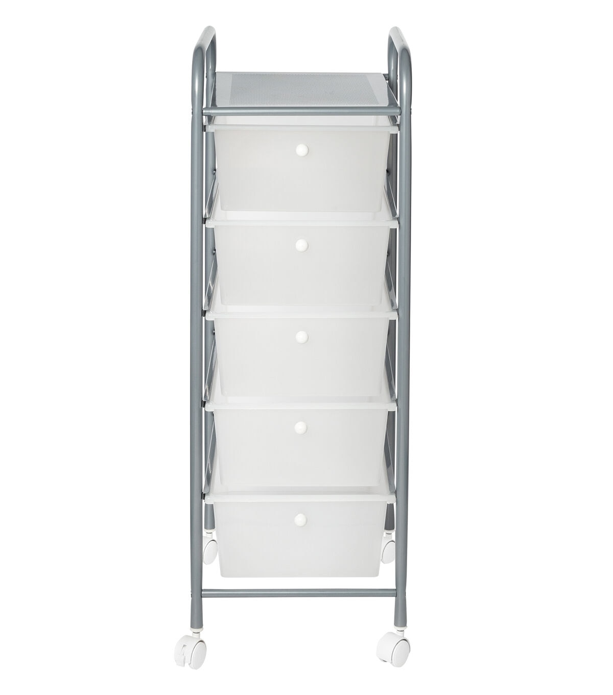 37 Steel Rolling Storage Cart With Clear Plastic 5 Drawers by Top Notch