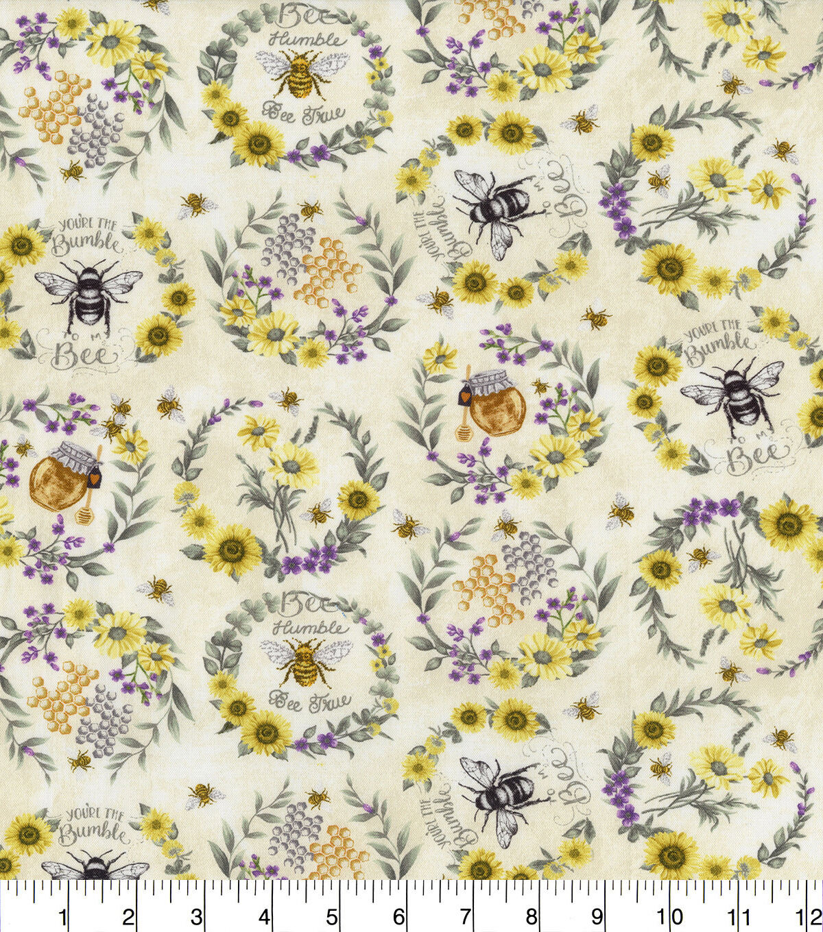 Hi Fashion Insects & Floral on Cream Premium Cotton Fabric