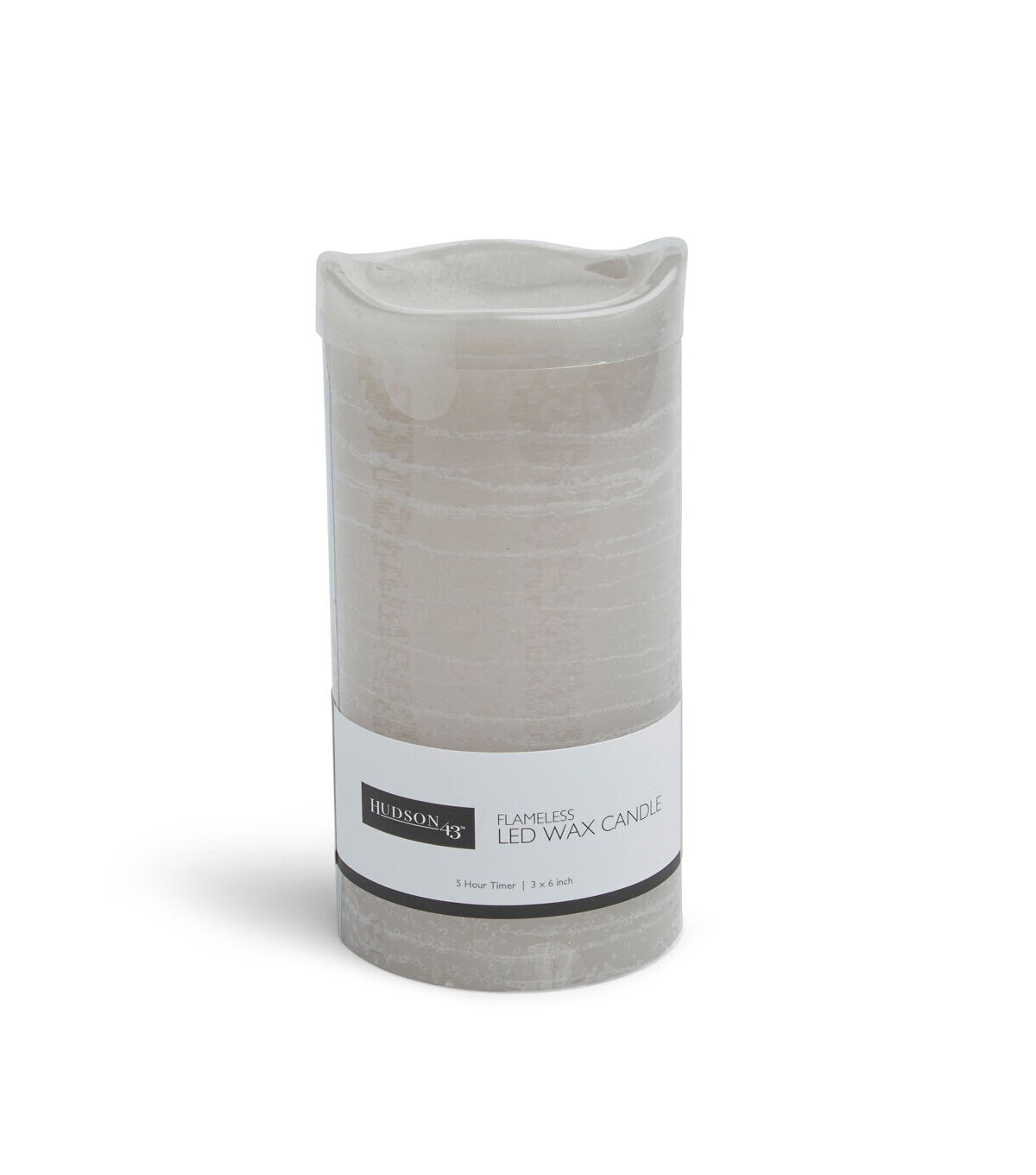 3 x 6 LED Warm Gray Inglow Rustic Pillar Candle by Hudson 43