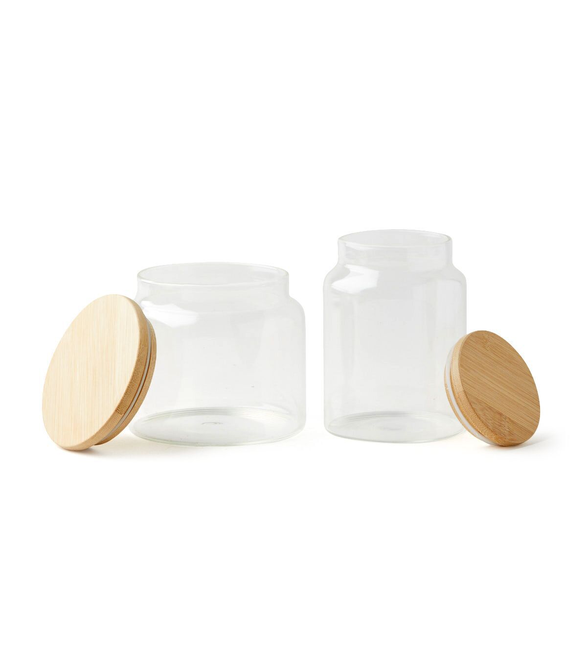 7ct Glass Jars & Wood Organization Shelf by Park Lane