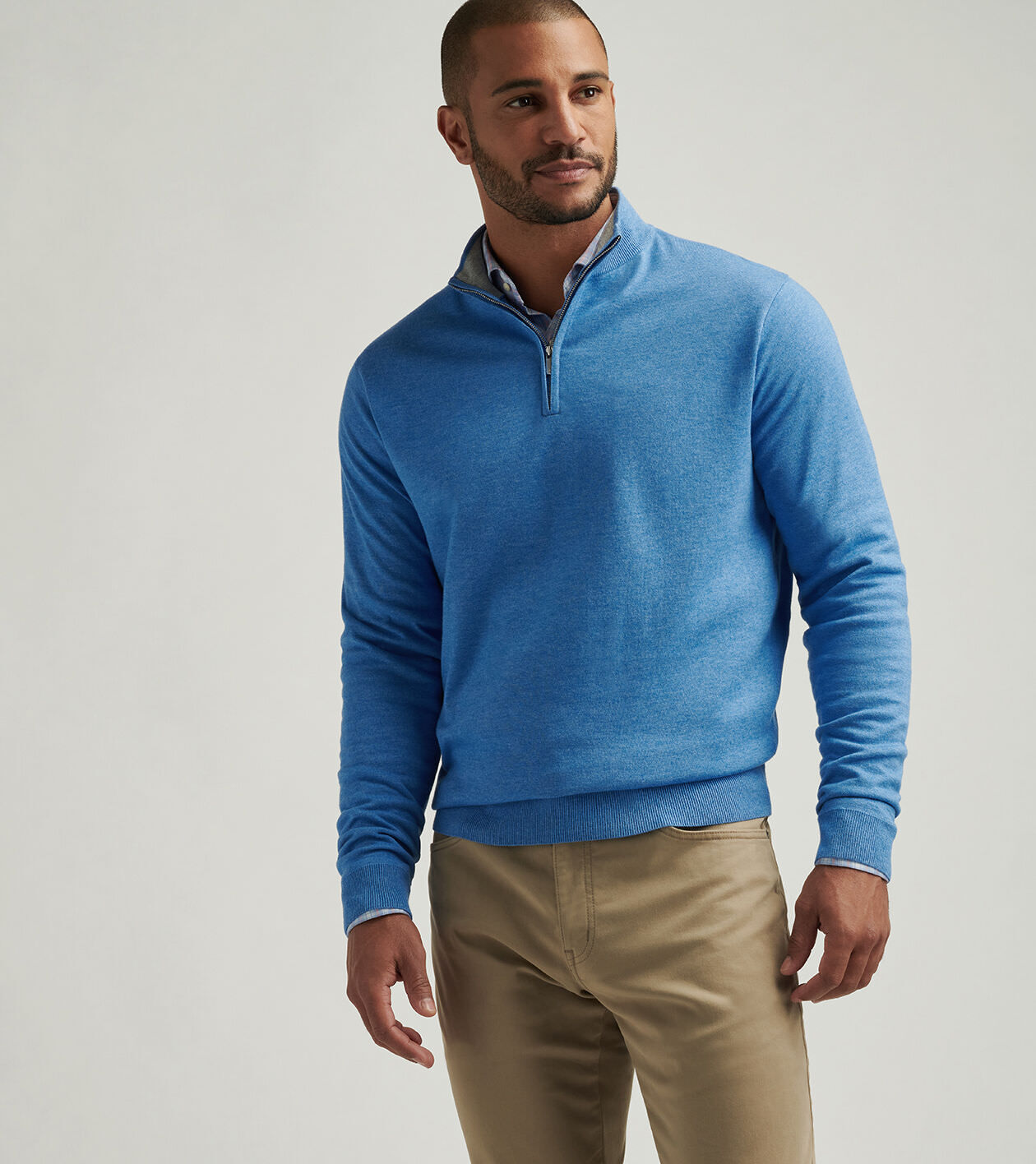 Coolspun Cotton Quarter-Zip Sweater
