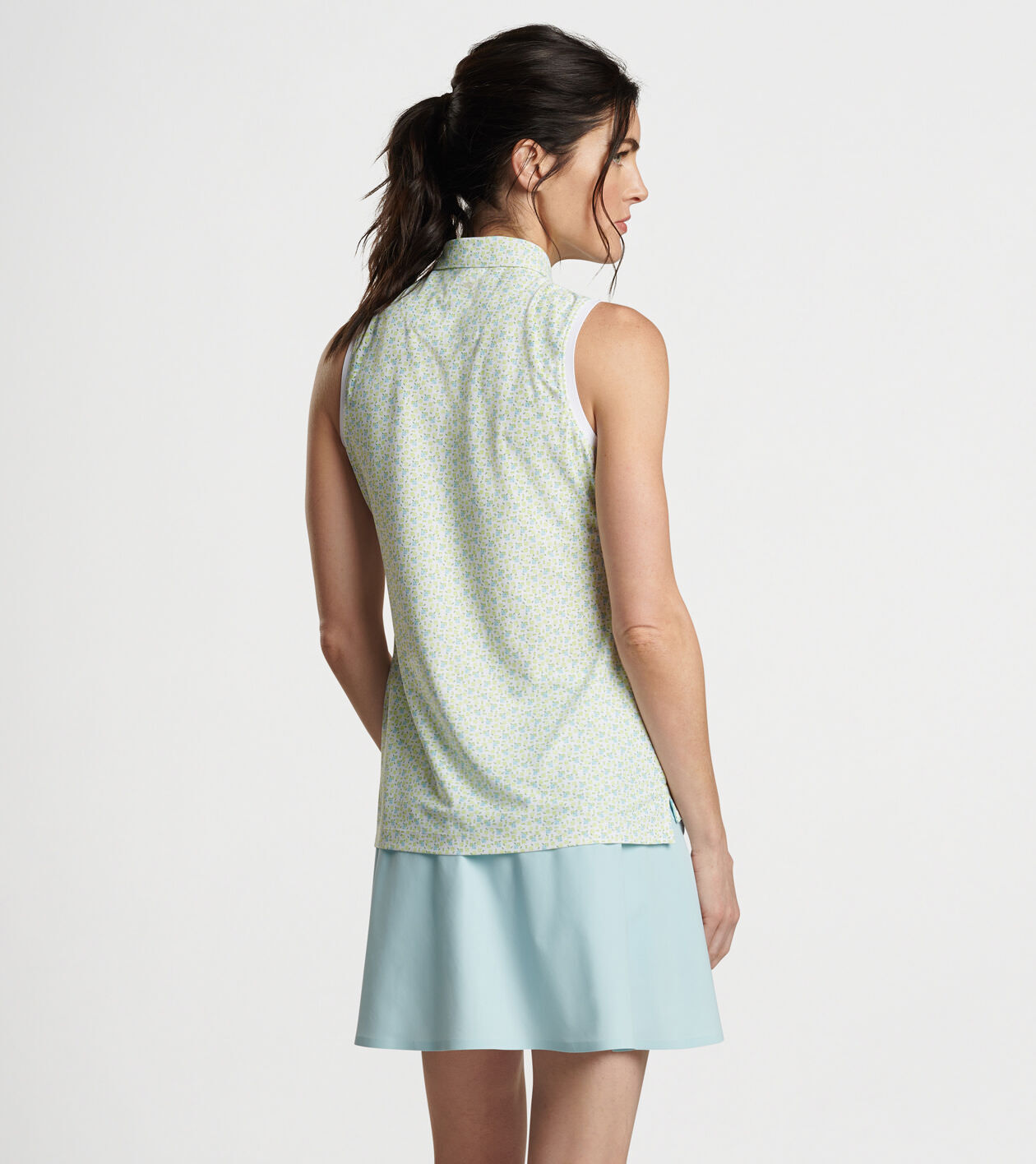 Main Squeeze Banded Sport Mesh Sleeveless Button Polo