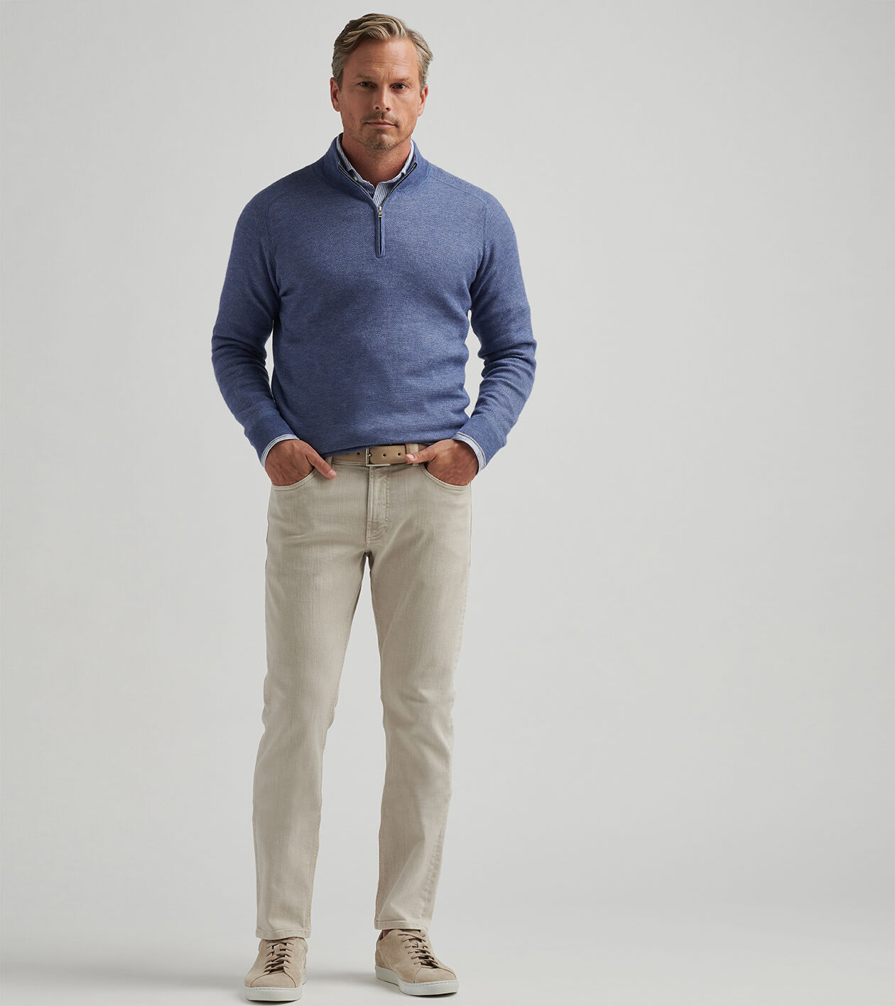 Voyager Cashmere-Silk Saddle Shoulder Quarter Zip