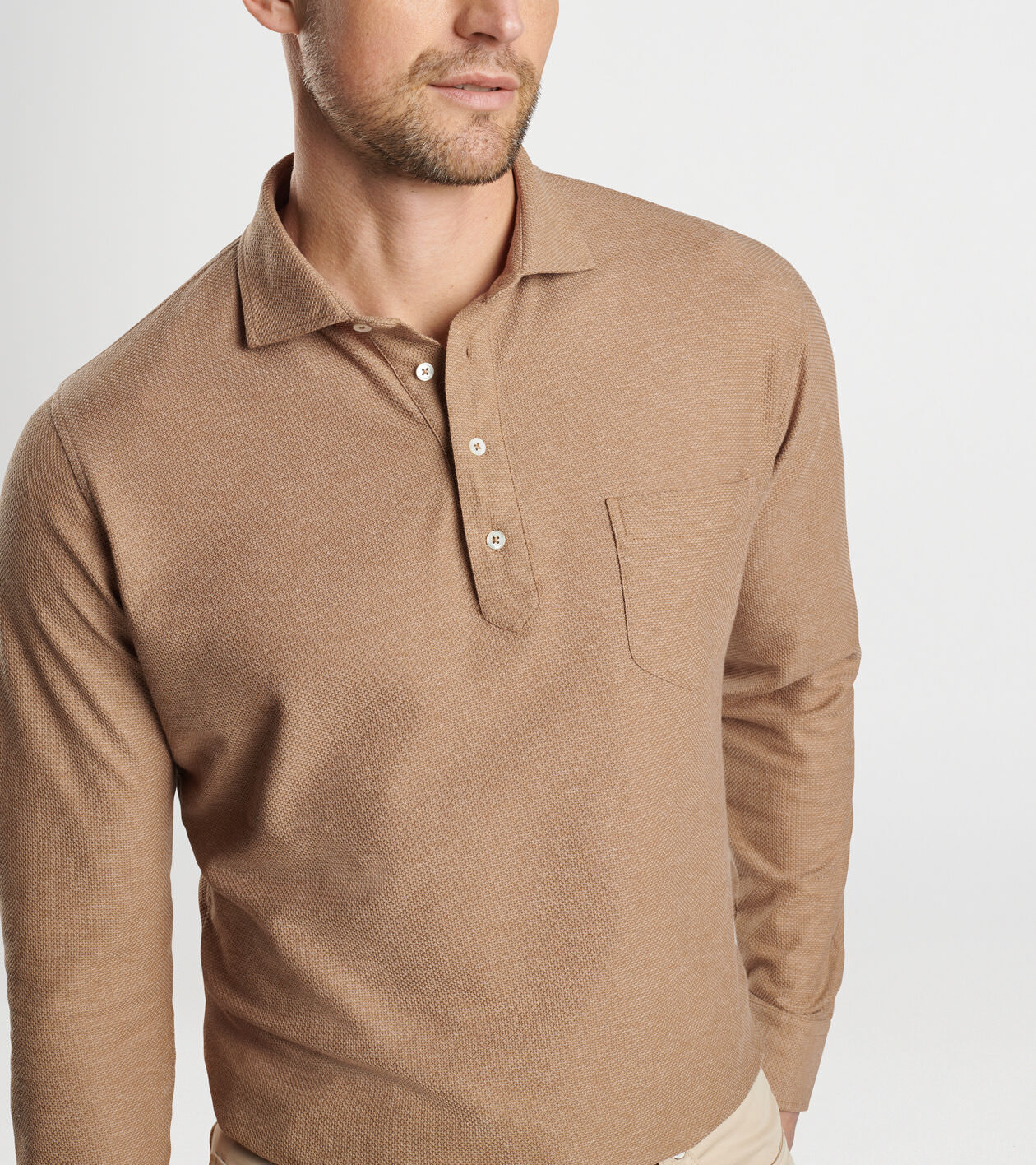 Ramble Long-Sleeve Cotton Cashmere Polo
