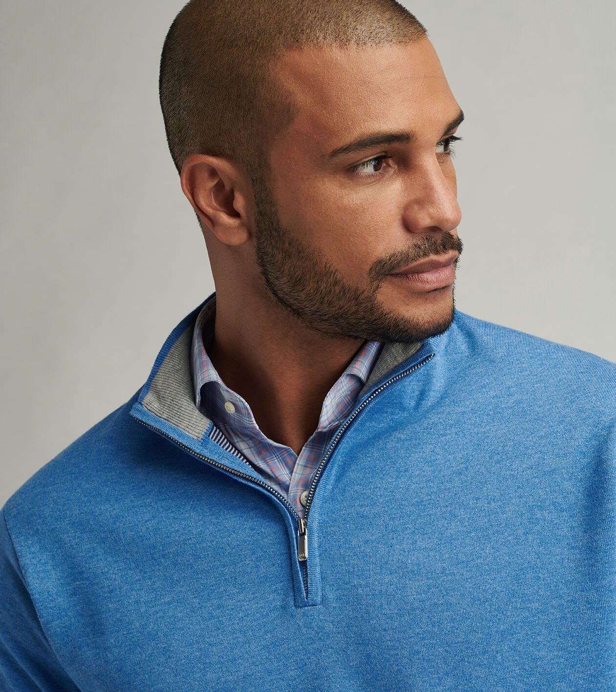 Coolspun Cotton Quarter-Zip Sweater