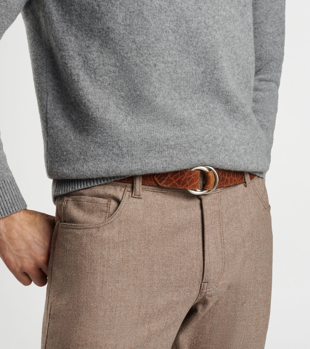 Pebbled Bison O-Ring Belt