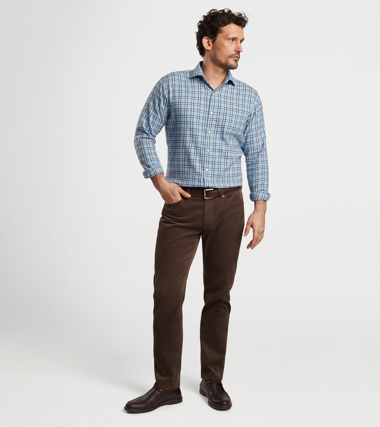 Nelson Flannelite Cotton-Stretch Sport Shirt