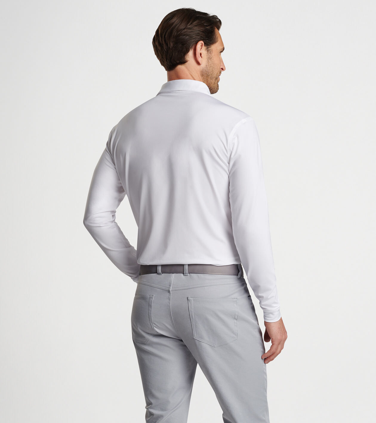 Solid Stretch Jersey Long Sleeve Polo