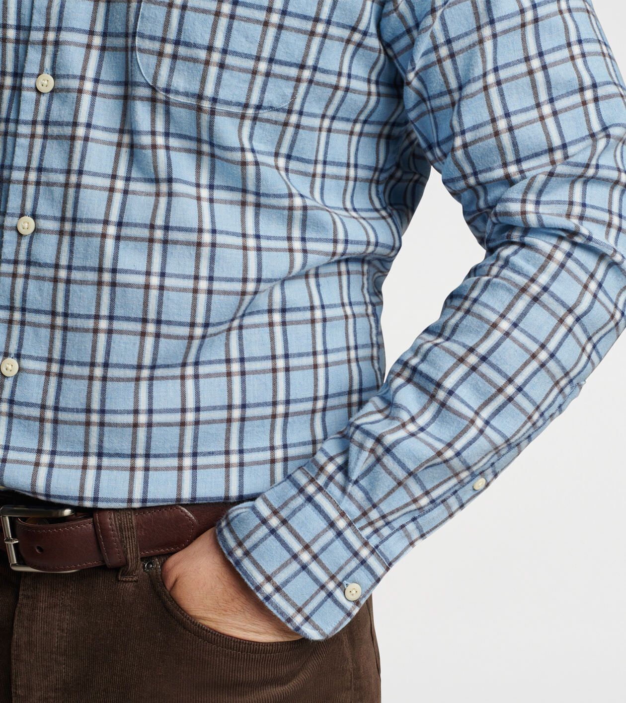 Nelson Flannelite Cotton-Stretch Sport Shirt