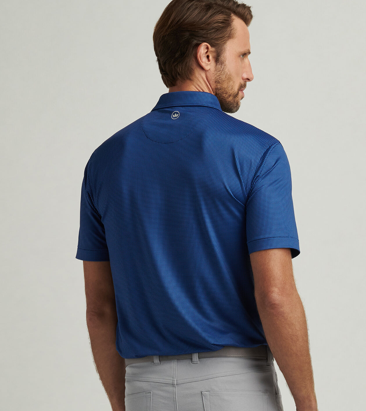 Gingham Performance Jersey Polo