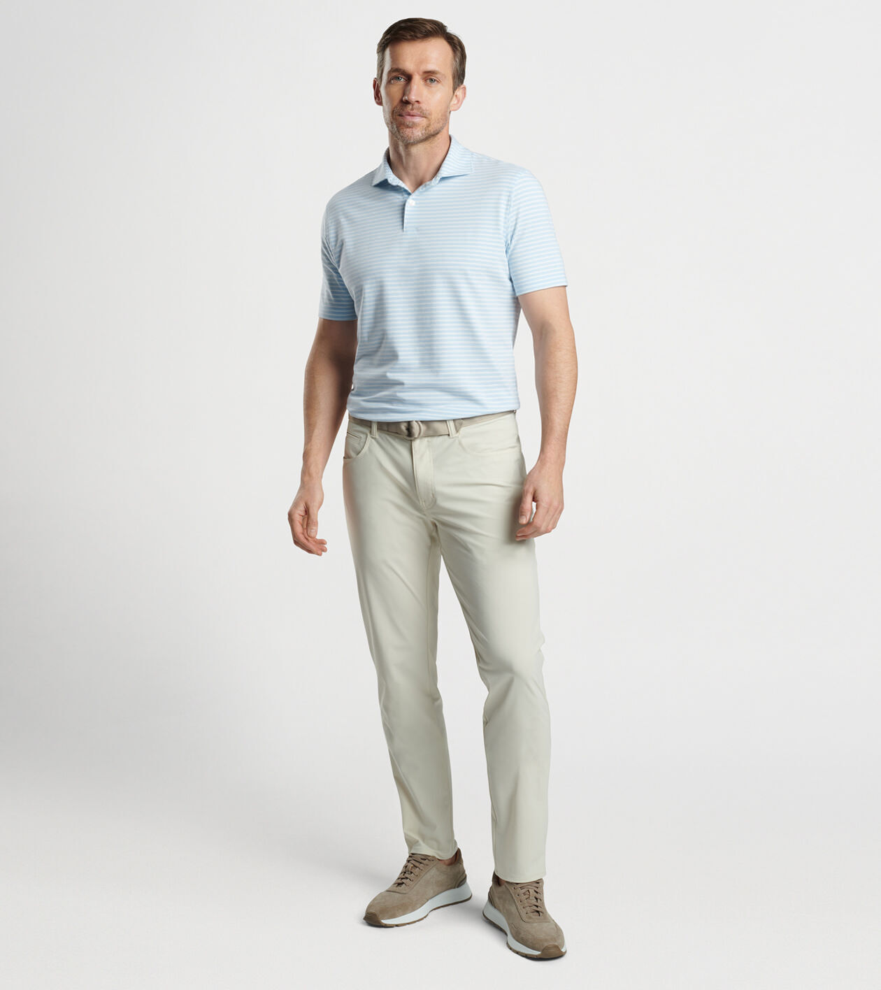 Albatross Stripe Cotton Blend Piqué Polo