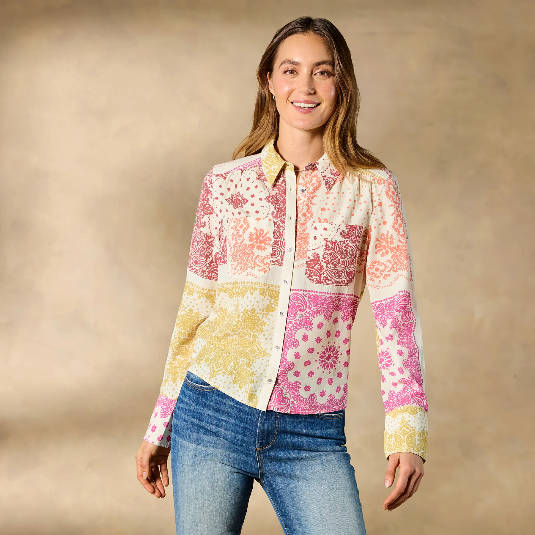 Ryleigh Mixed-Print Shirt