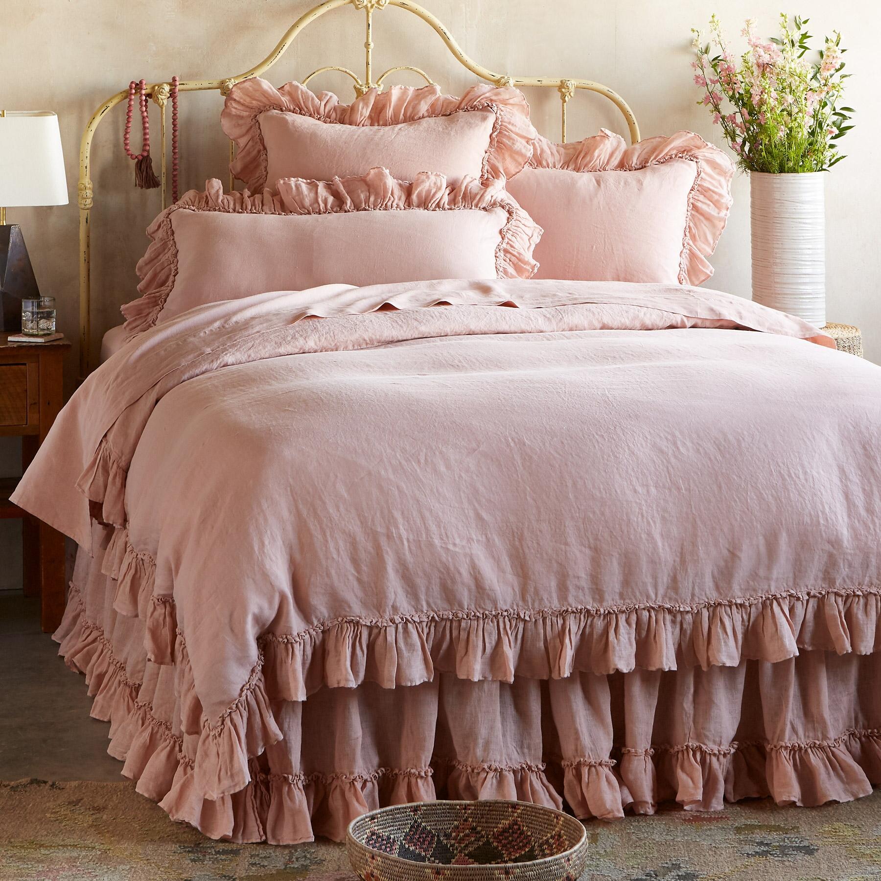 Gossamer Linen Ruffle Duvet Cover