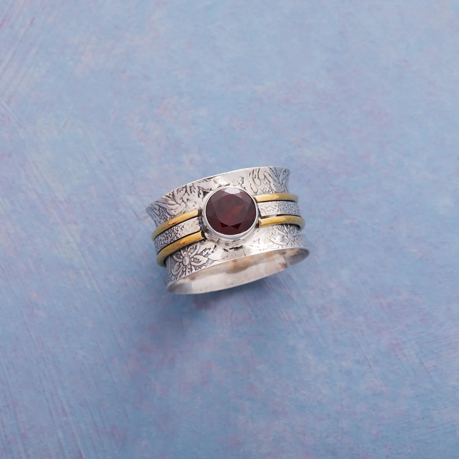 Belted Garnet Ring