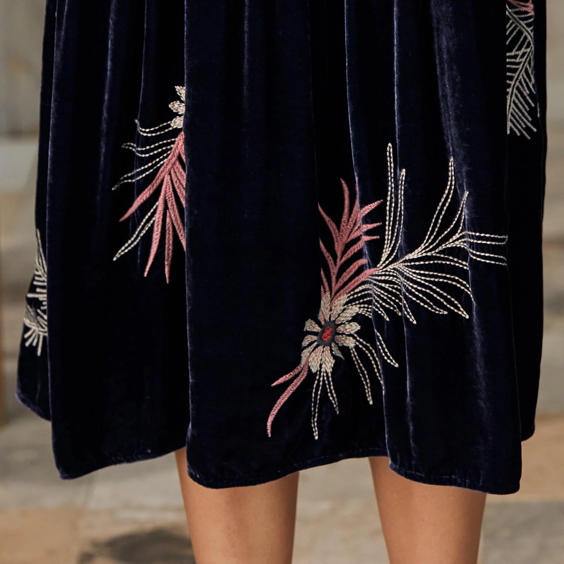 Tiarei Velvet Tiered Dress, Petite