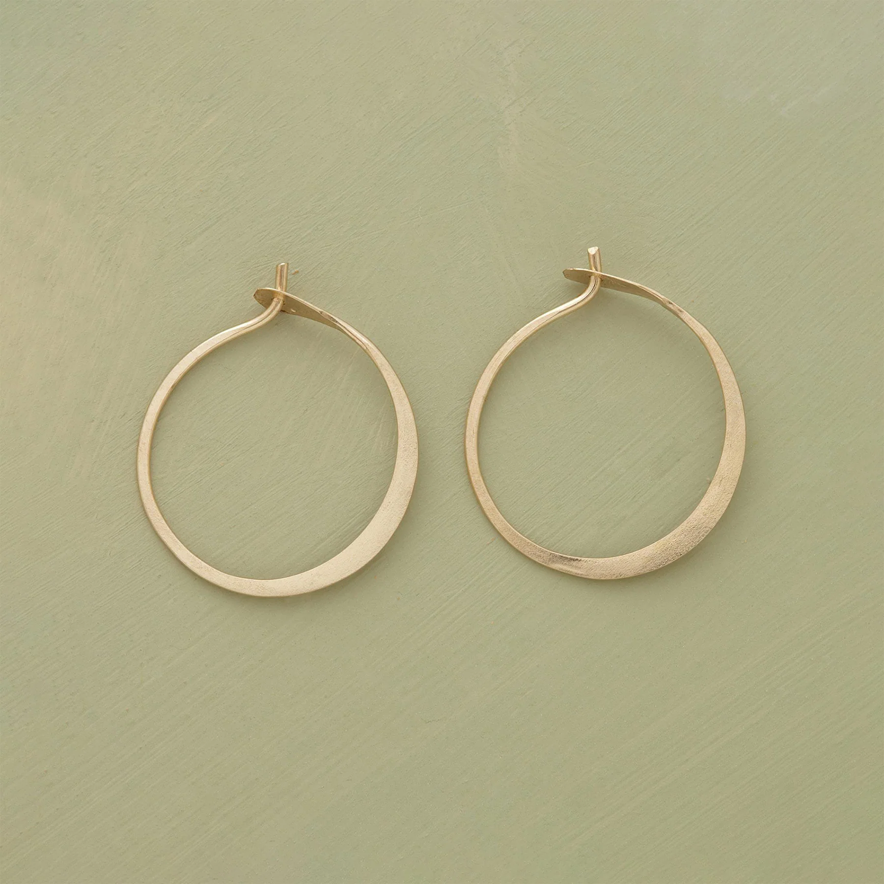 Small Hand-Forged Gold Hoops