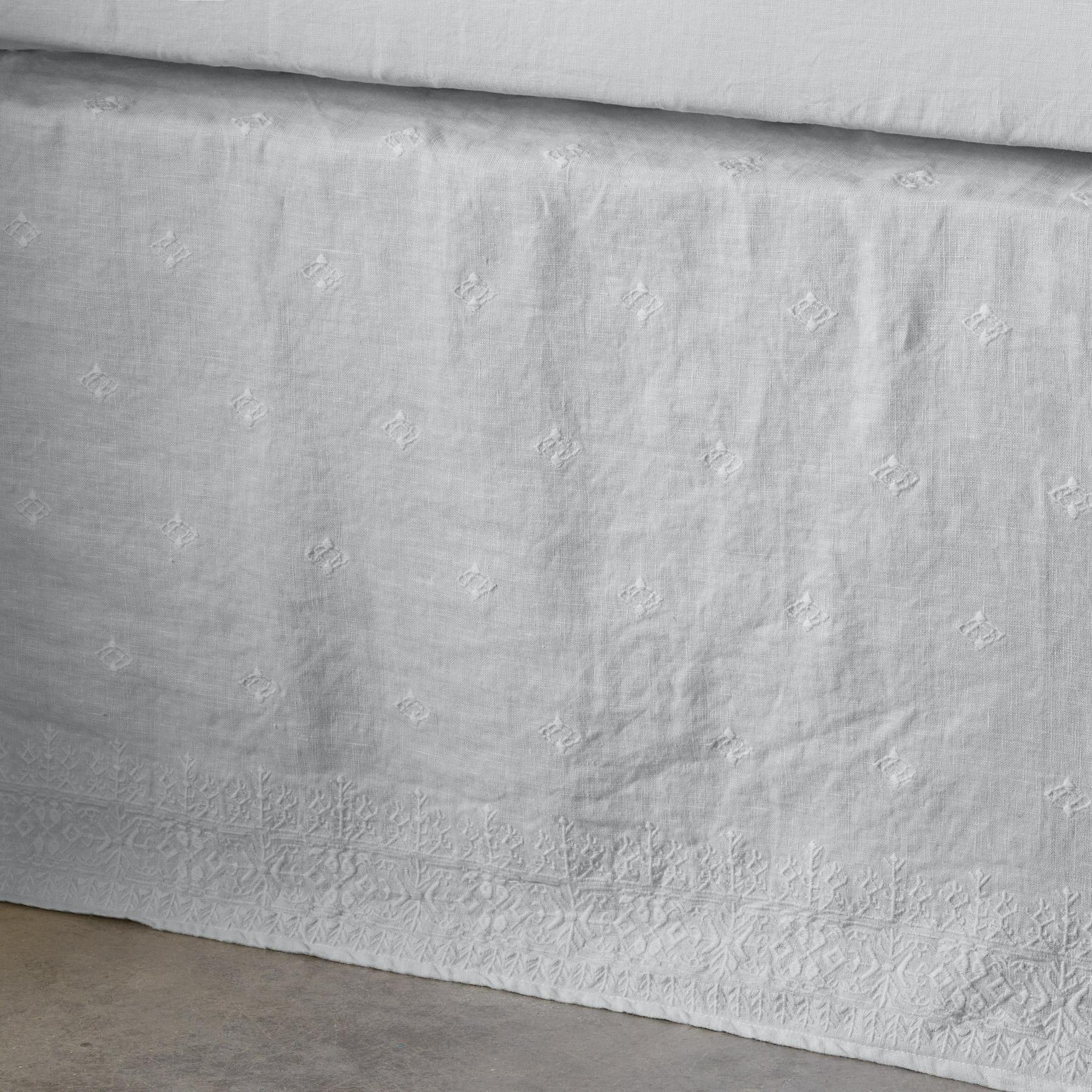 Gossamer Linen Embroidery Bedskirt