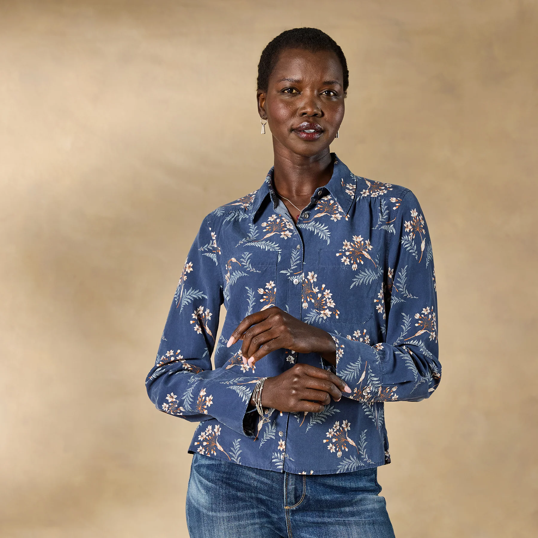 Ryleigh Mixed-Print Shirt