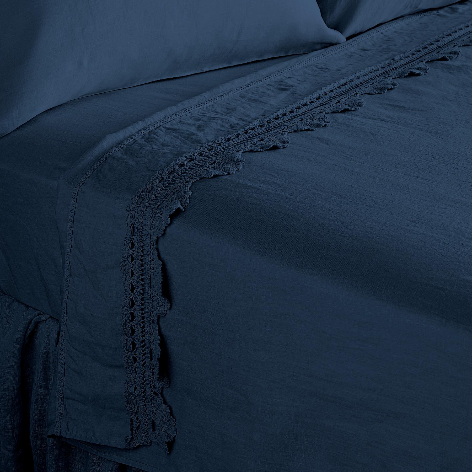 Gossamer Linen Crochet Flat Sheet