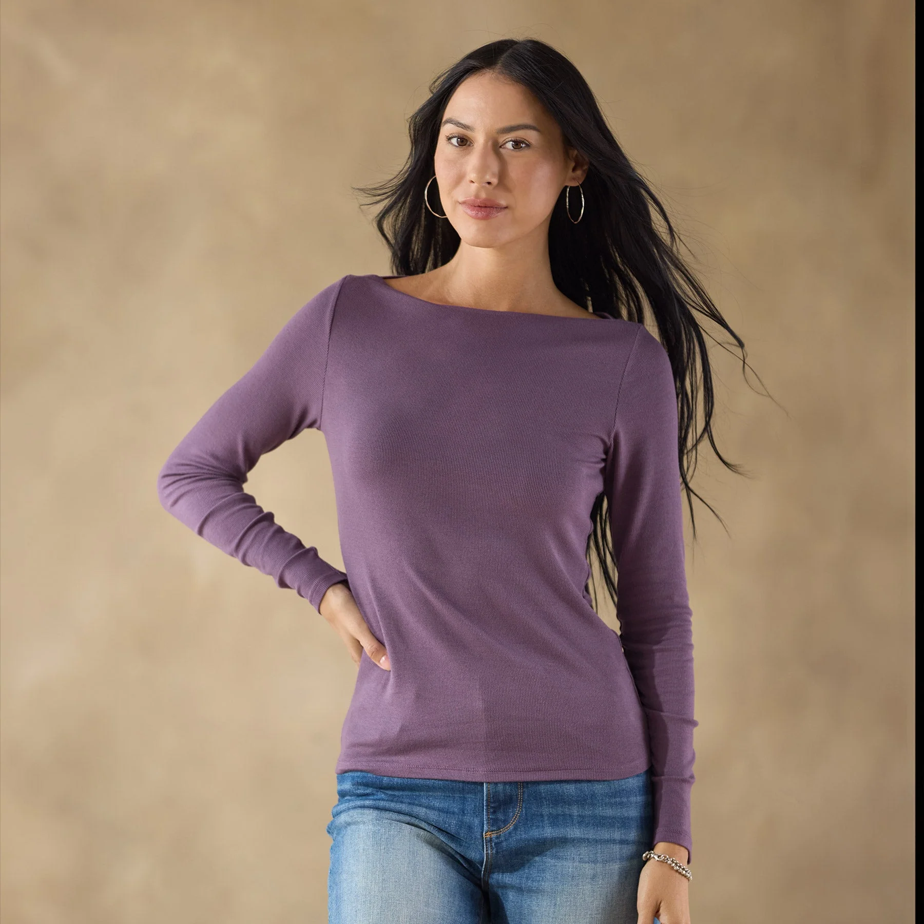 Light As Air Boatneck Tee, Petite