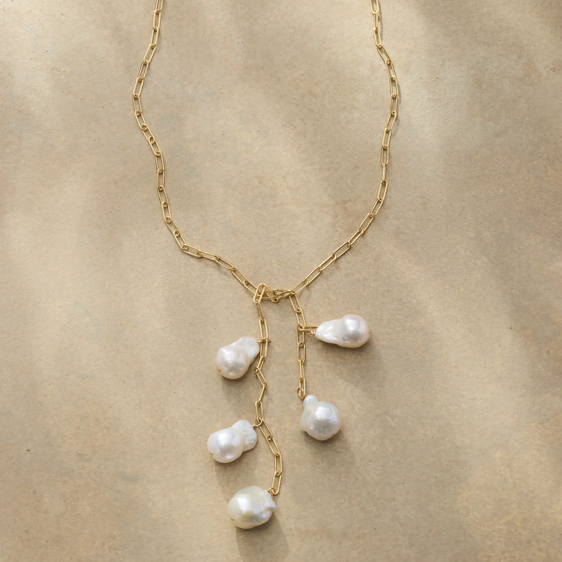 Baroque Pearl Tassel Lariat