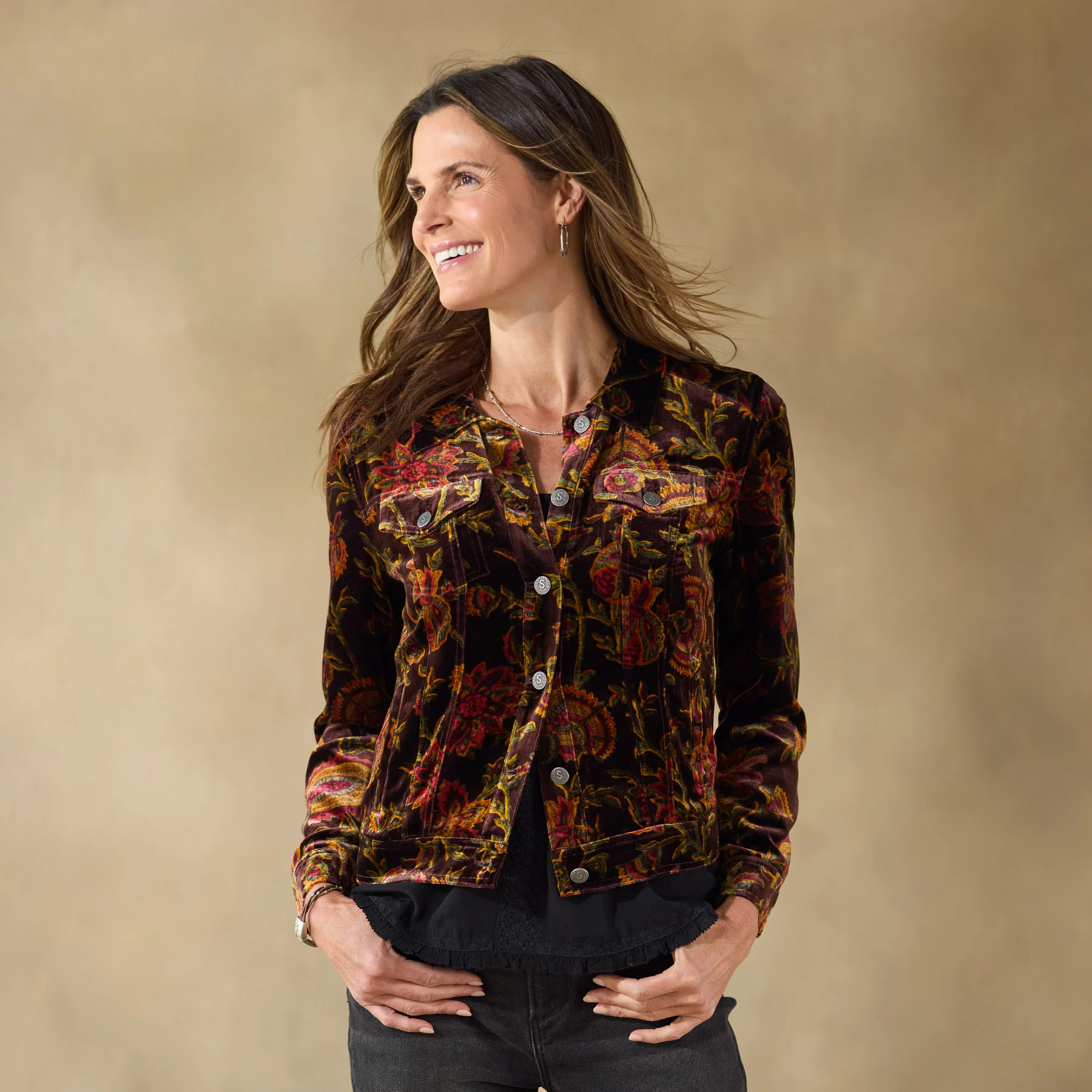 Printed Wren Velvet Jacket, Petite