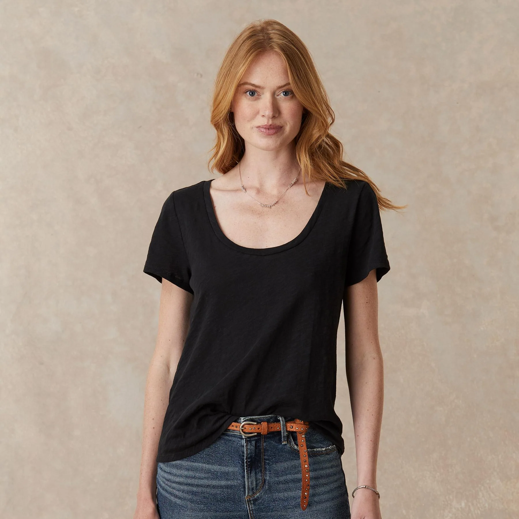 Ultimate Airy Slub Scoopneck Tee