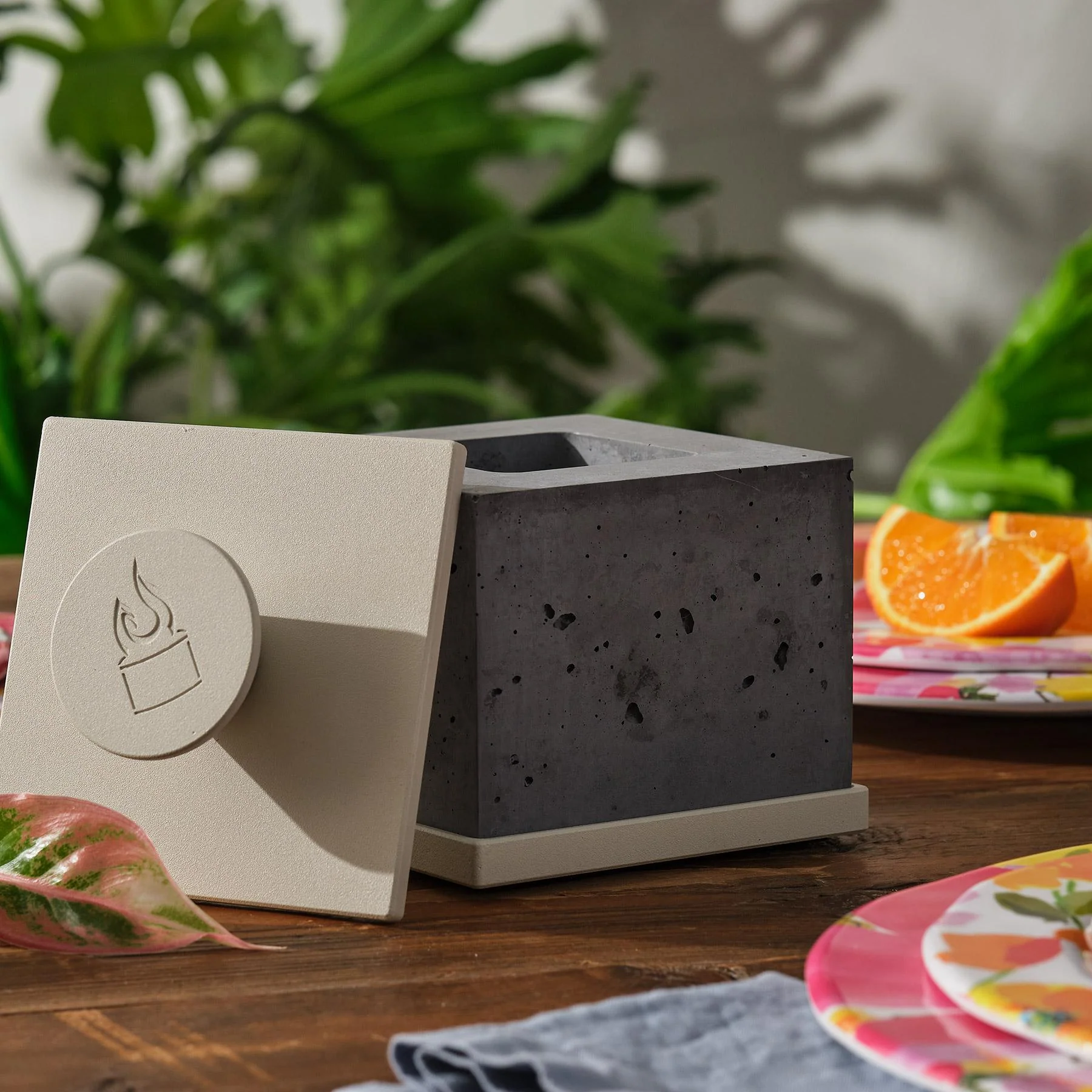 Personal Tabletop Fireplace - Square