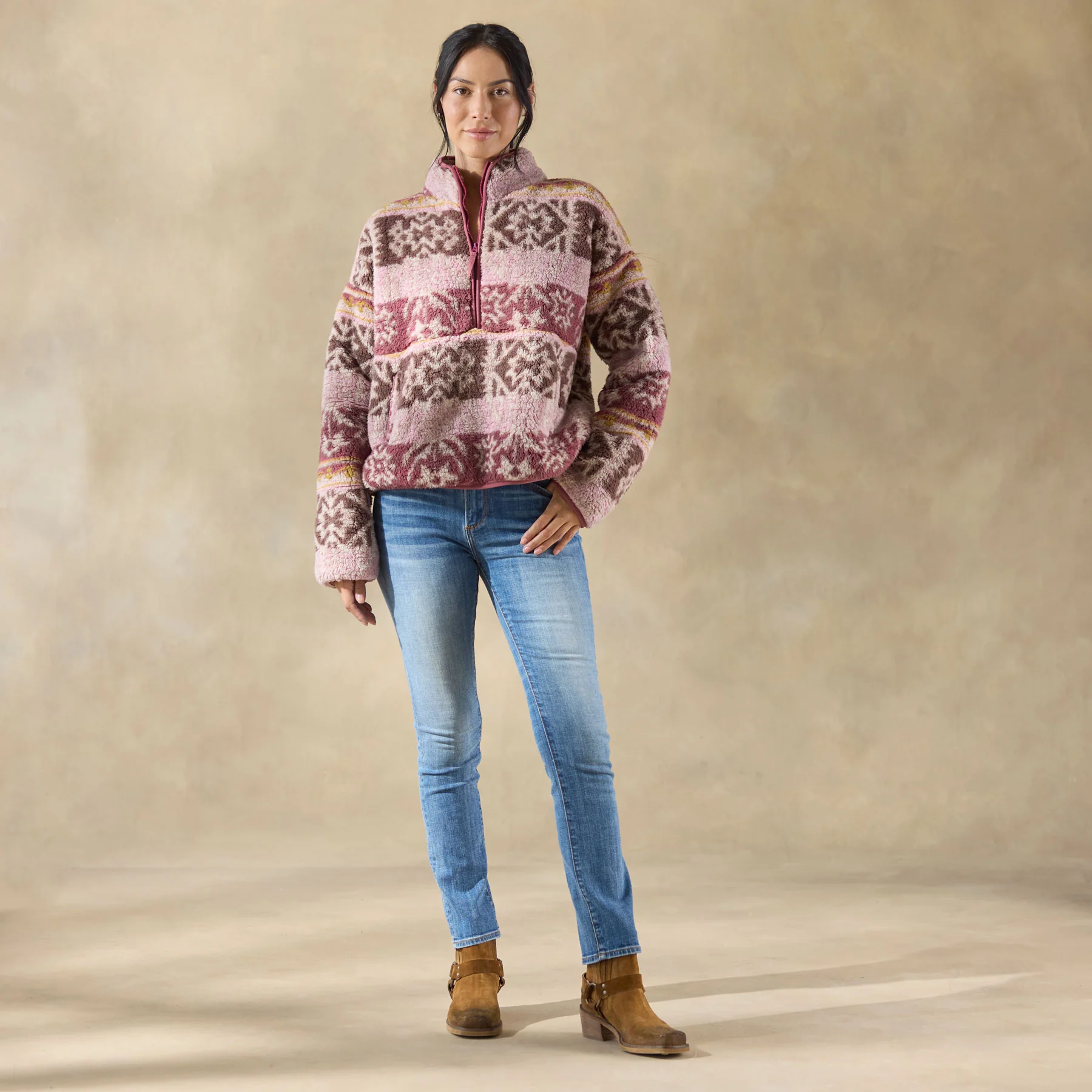 Printed Heidi Sherpa Pullover