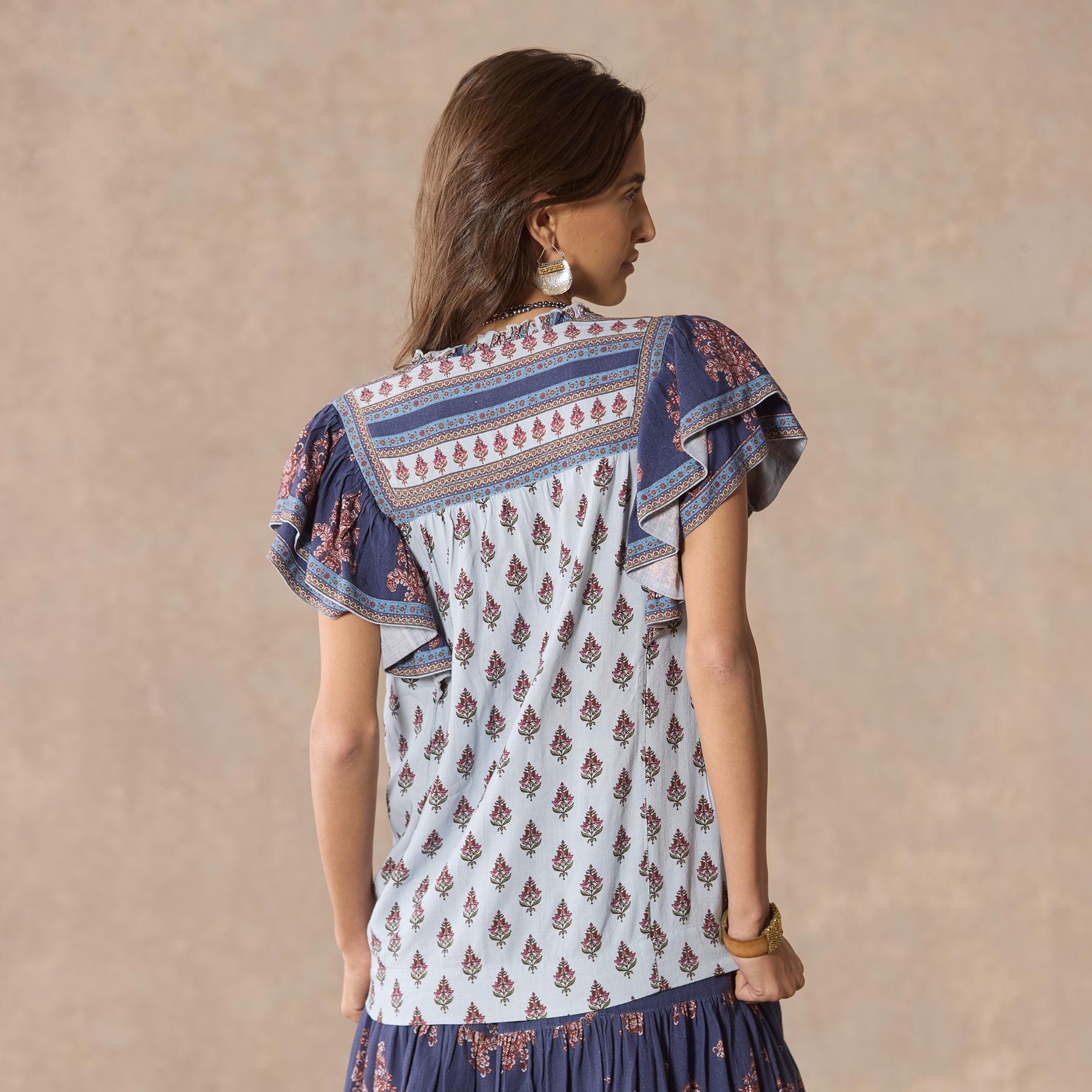 Folklore Ruffle Shirt, Petite