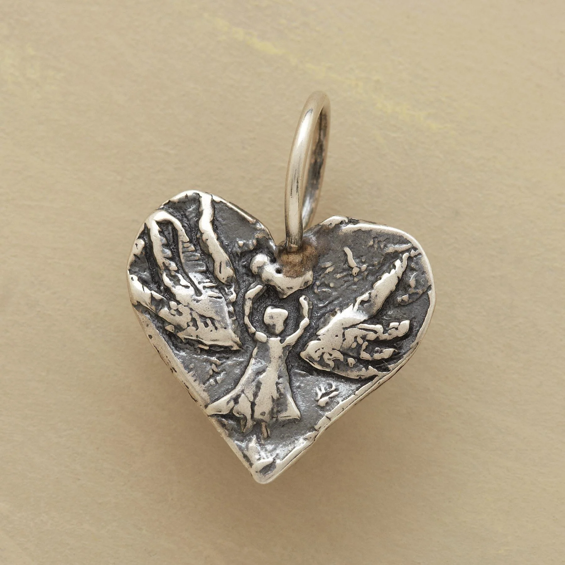 Sterling Silver Angel Heart Charm