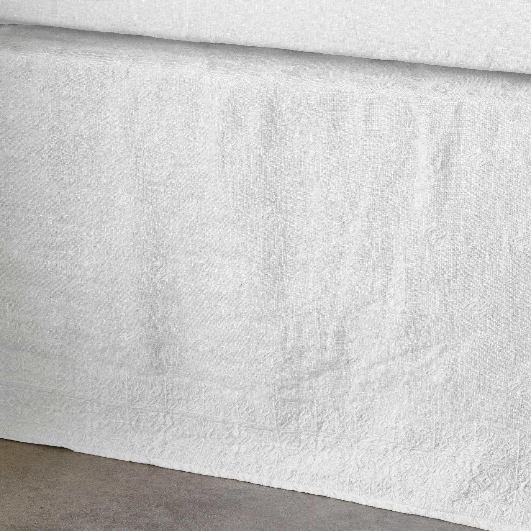 Gossamer Linen Embroidery Bedskirt