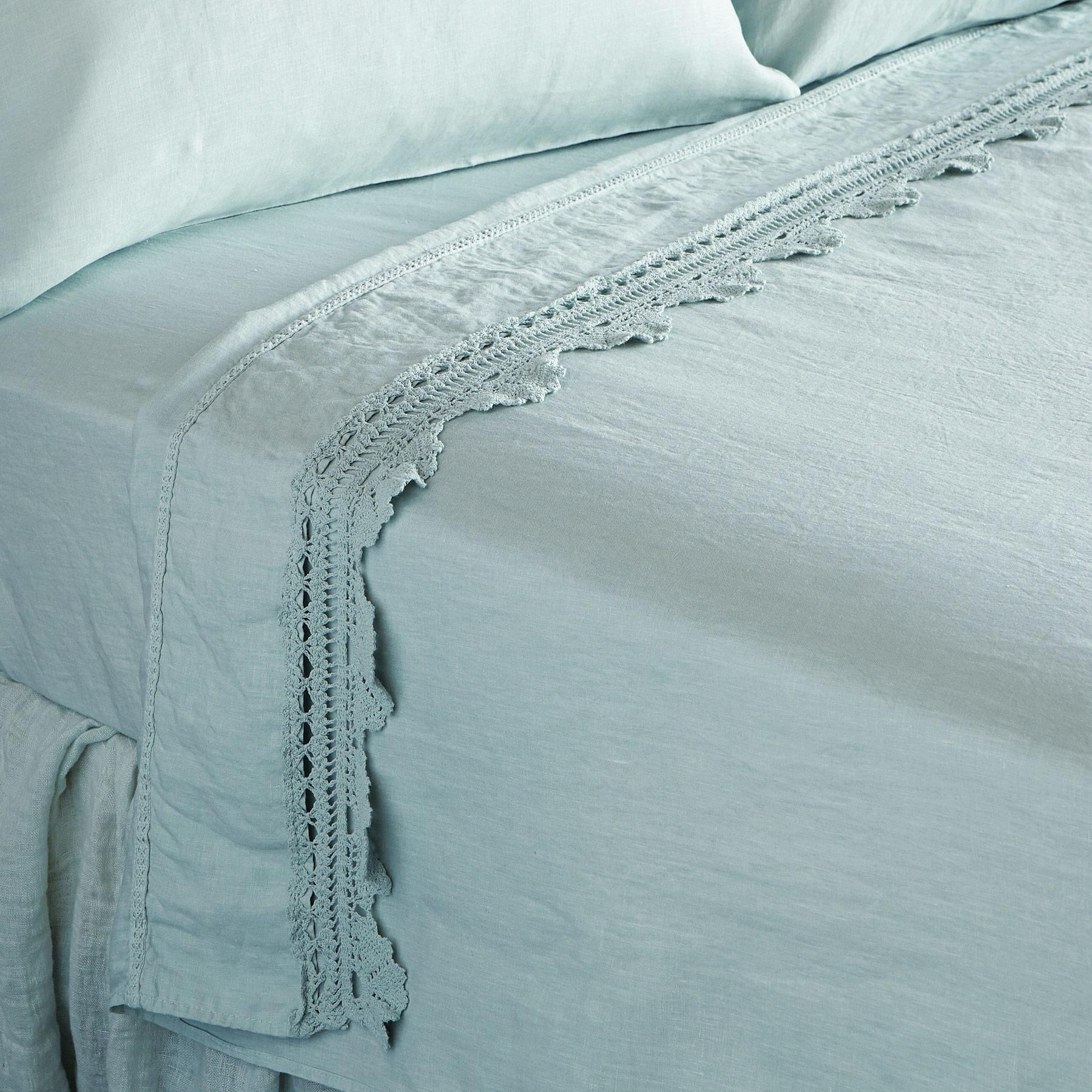 Gossamer Linen Crochet Flat Sheet