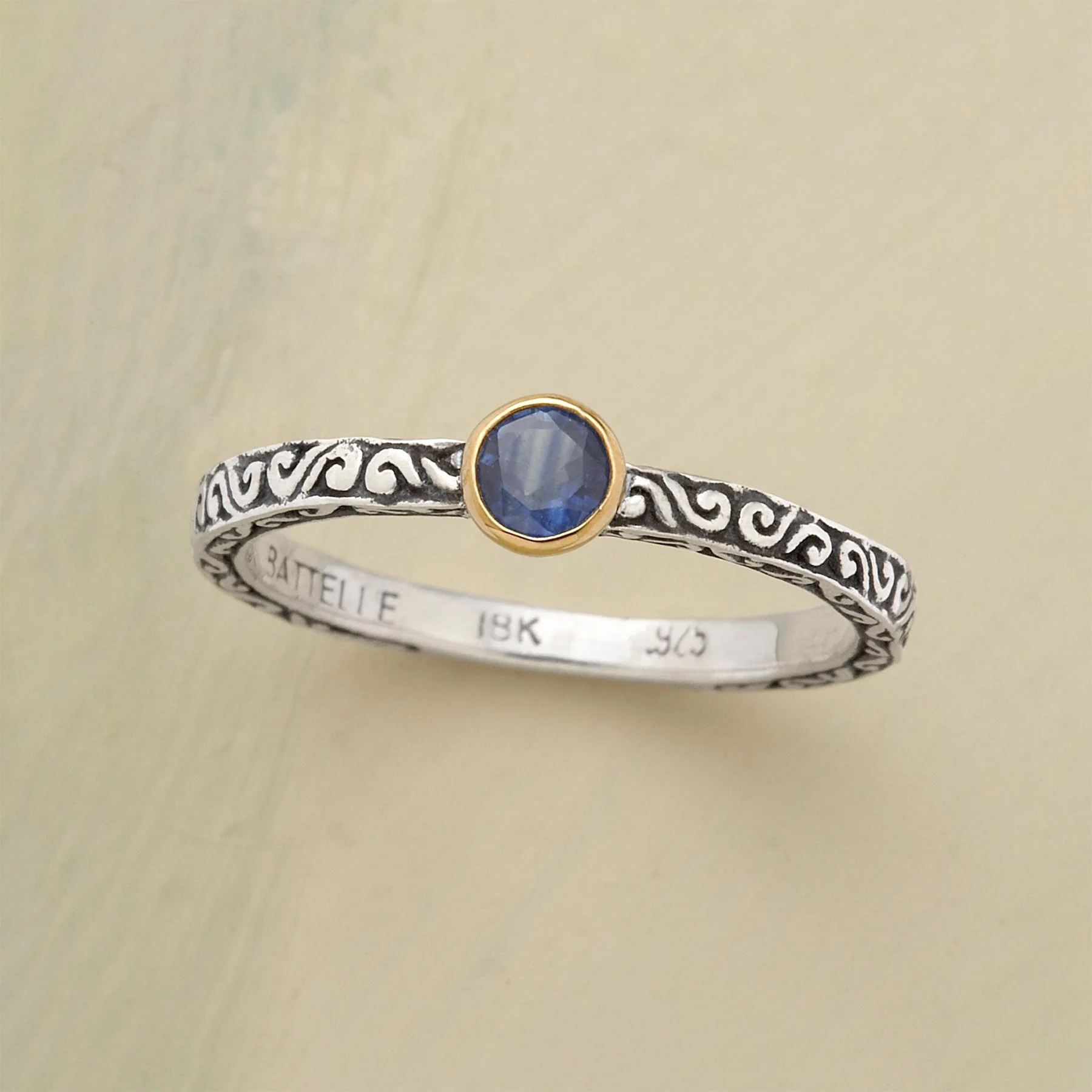 Sapphire Scroll Ring