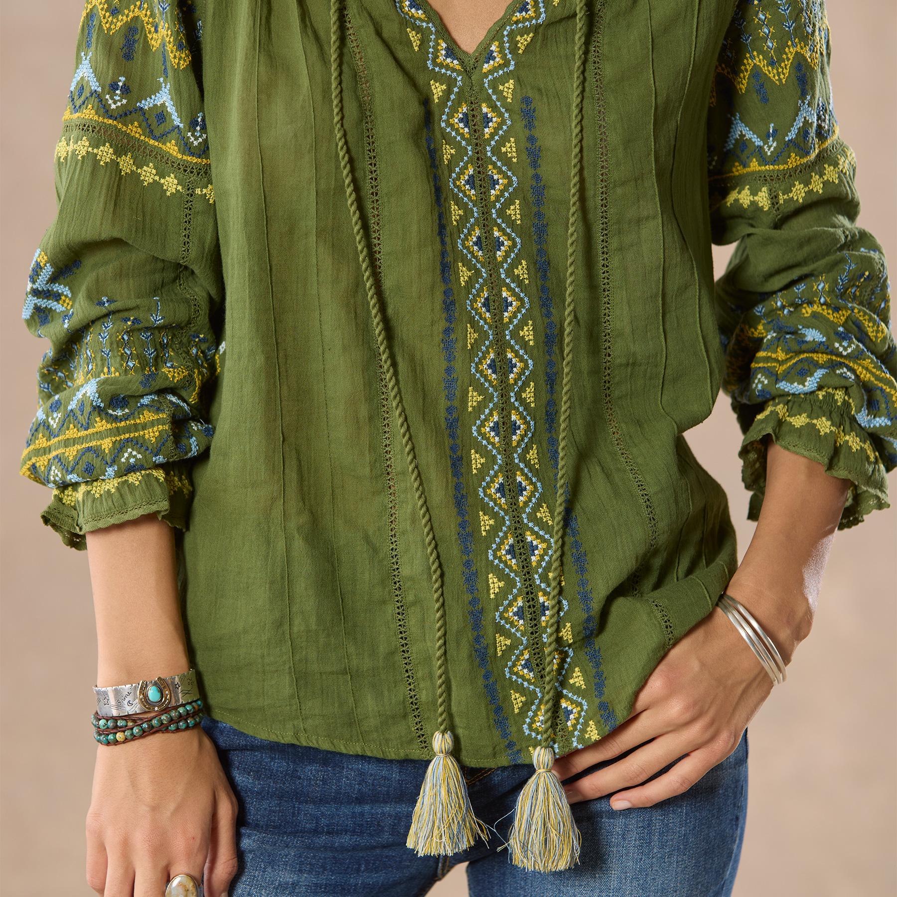 Totora Embroidered Top, Petite