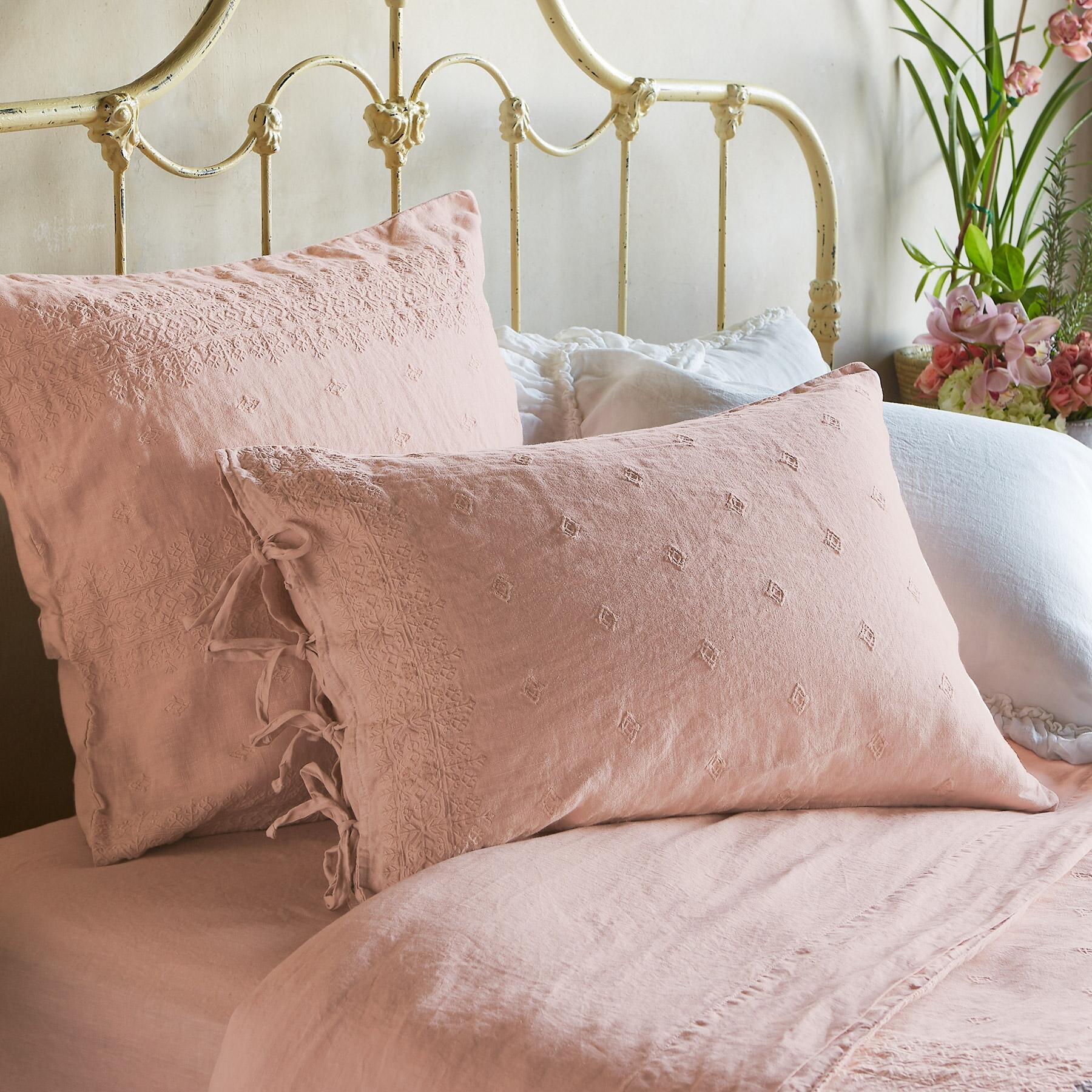 Gossamer Linen Embroidery Sham