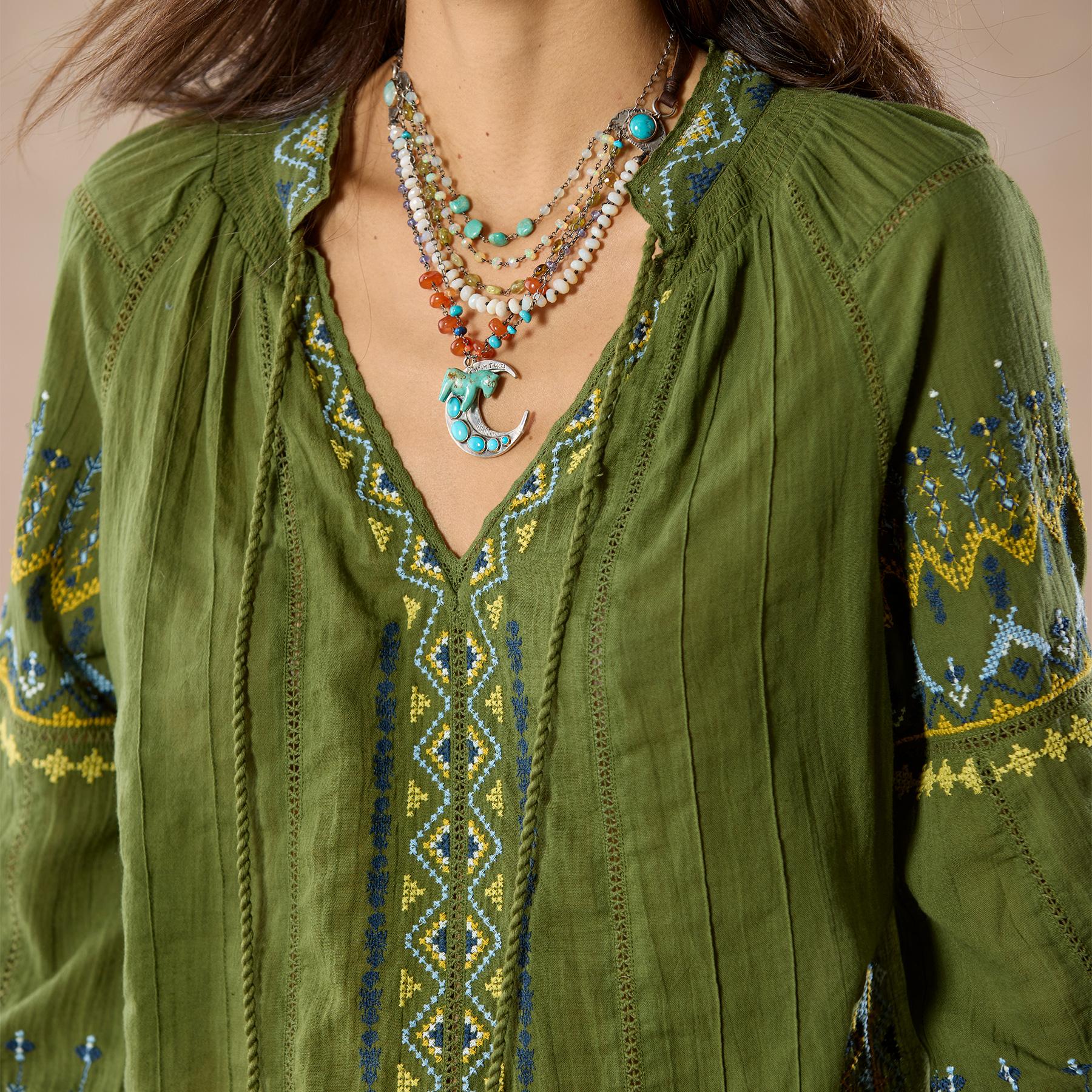 Totora Embroidered Top, Petite