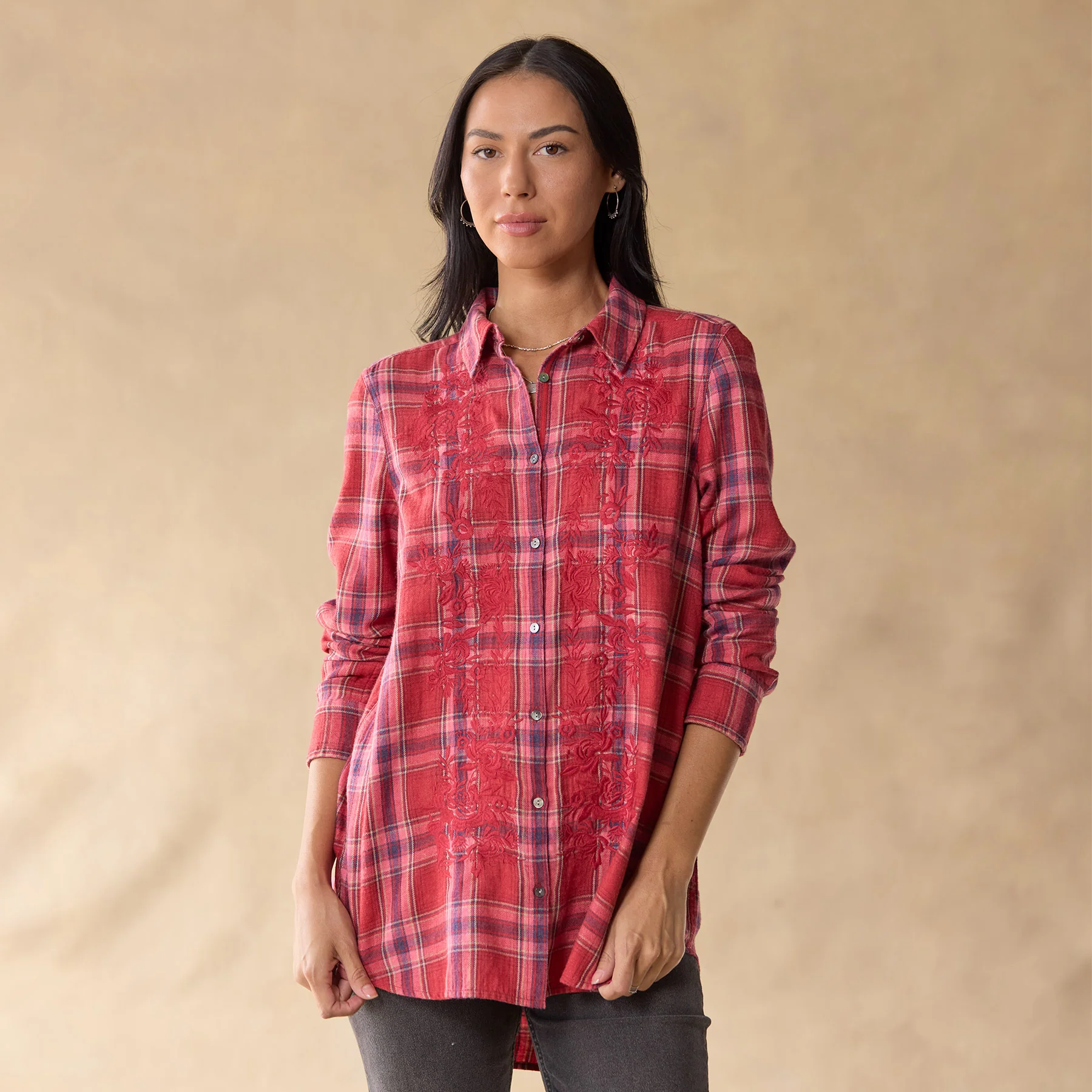 Amadi Plaid Tunic, Petite