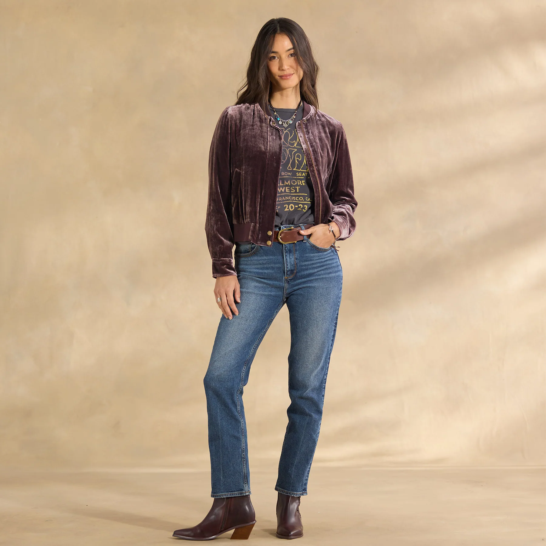 Carina Velvet Bomber, Petite