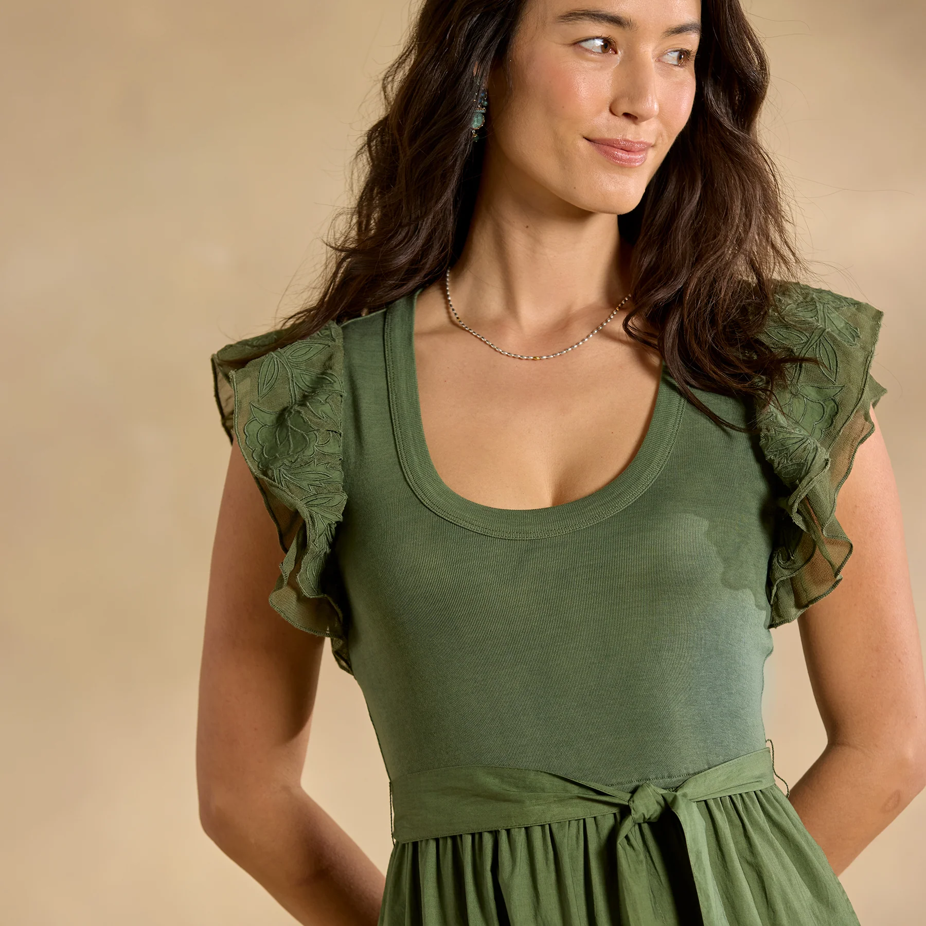 Madera Mixed-Media Dress