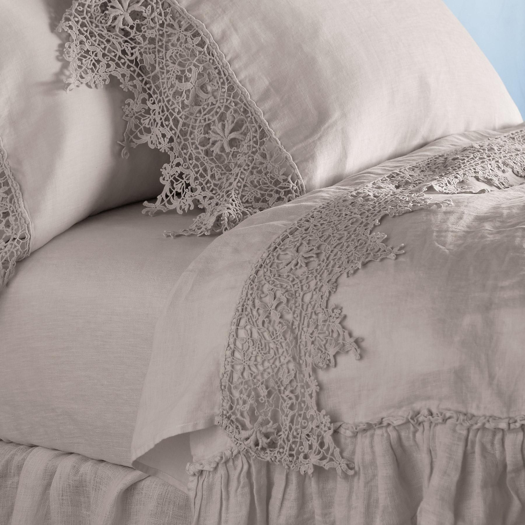 Gossamer Linen Lace Flat Sheet