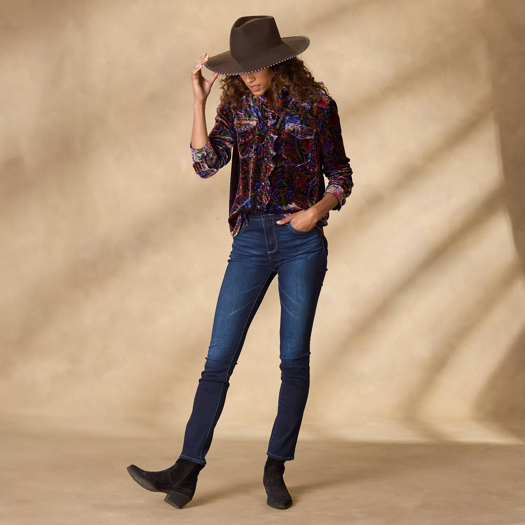 Gretel Floral Velvet Shirt