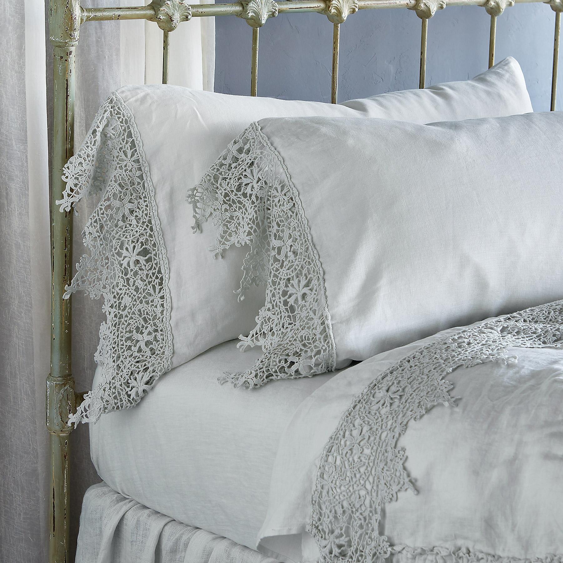 Gossamer Linen Lace Pillowcase