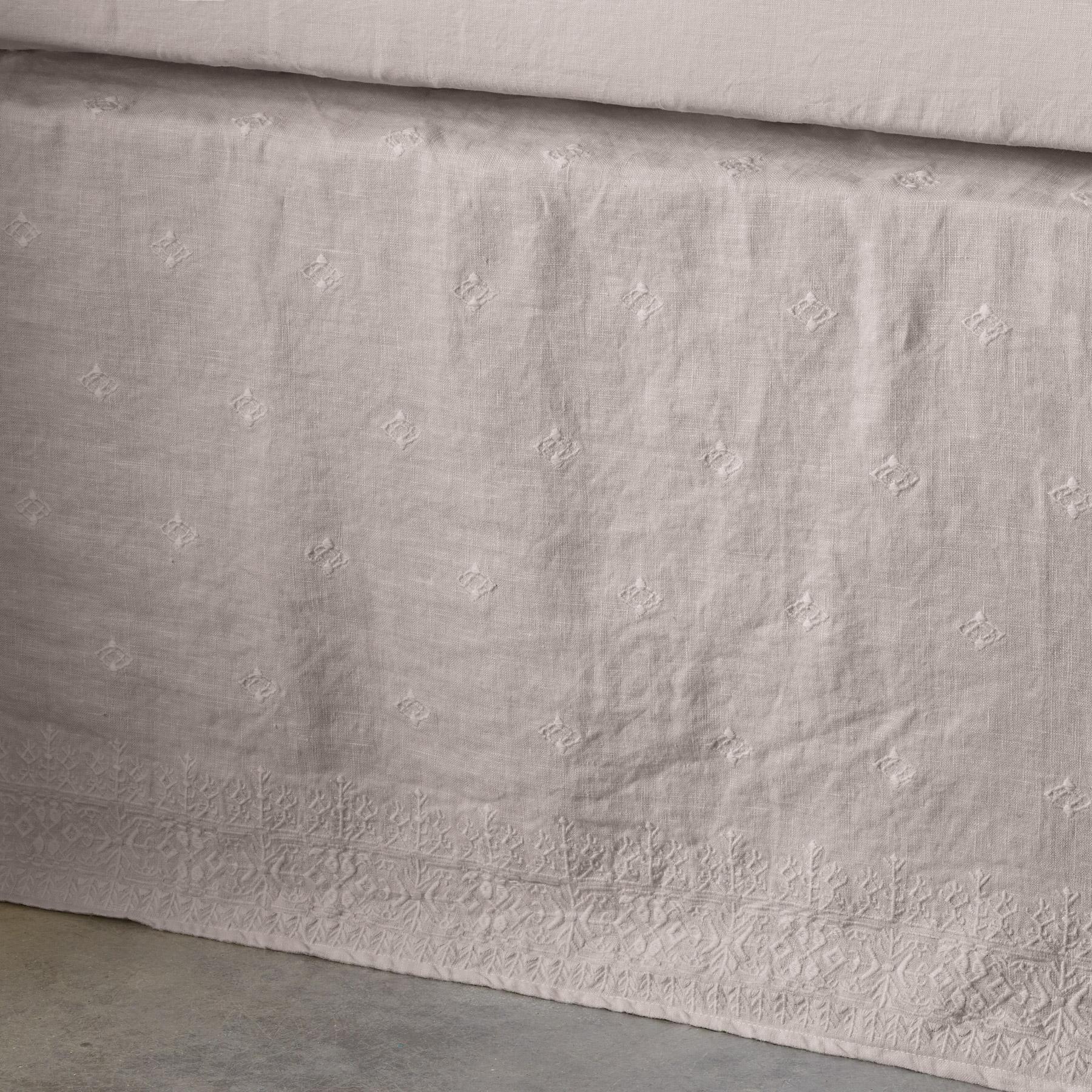 Gossamer Linen Embroidery Bedskirt