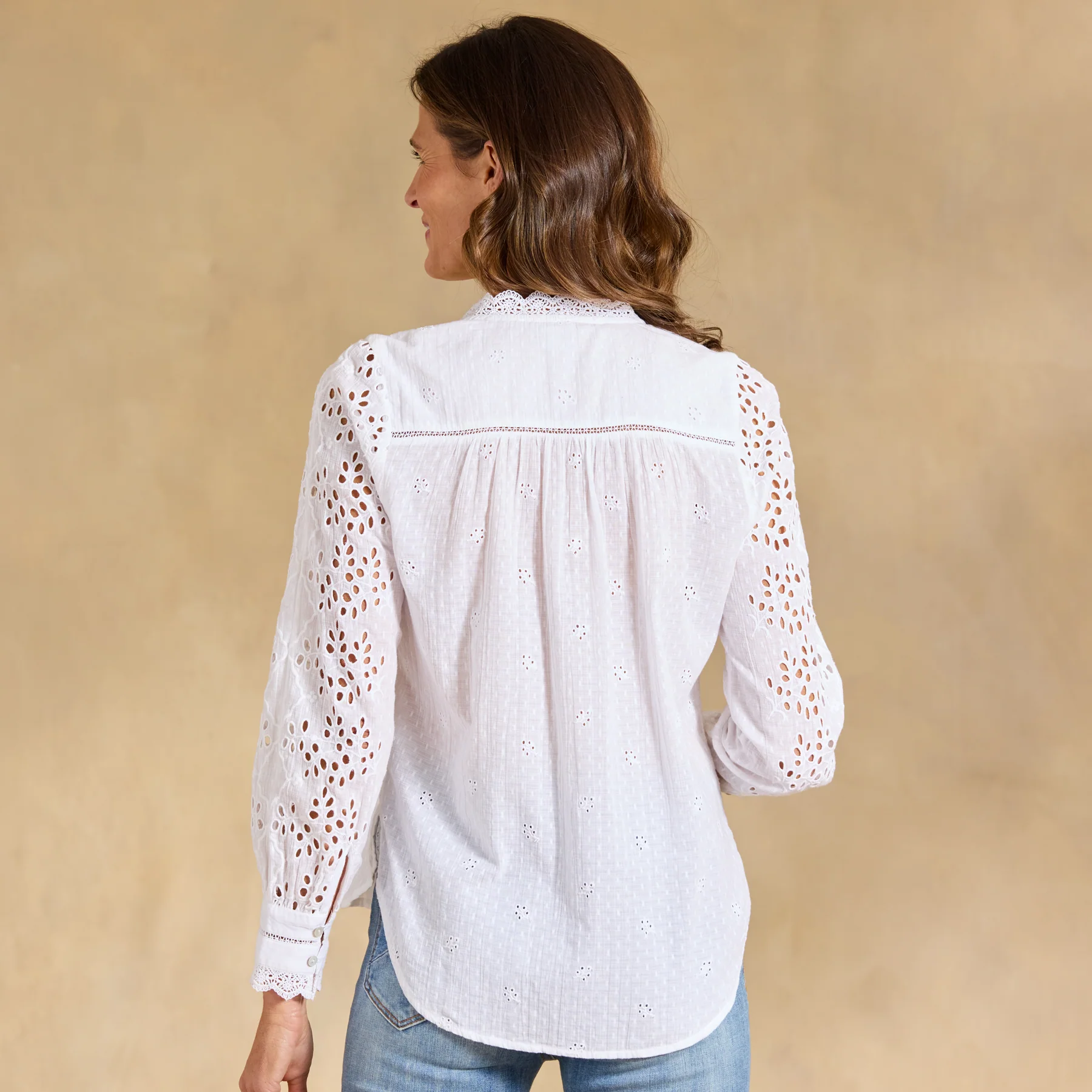 Valeria Eyelet Shirt, Petite